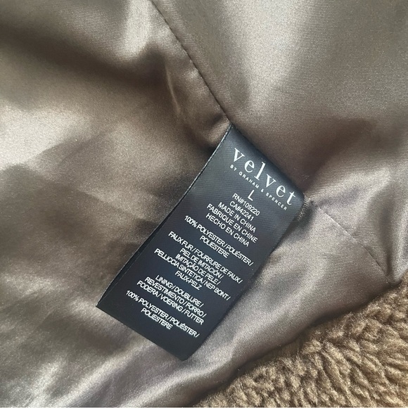 Anthropologie Velvet by Graham & Spencer Evian Striped Teddy Coat Sherpa in L - Picture 13 of 17